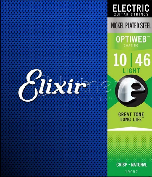 Elixir 19052 10-46 Optiweb Комплект струн для электрогитары, никелированная сталь, Light
