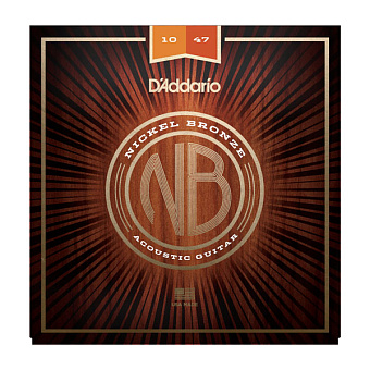 D'Addario NB1047 Nickel Bronze Комплект струн для акустической гитары, Extra Light, 10-47